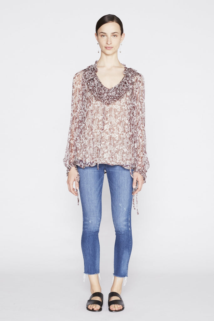 *Pre-order* Valerie Silk Top - Burgundy