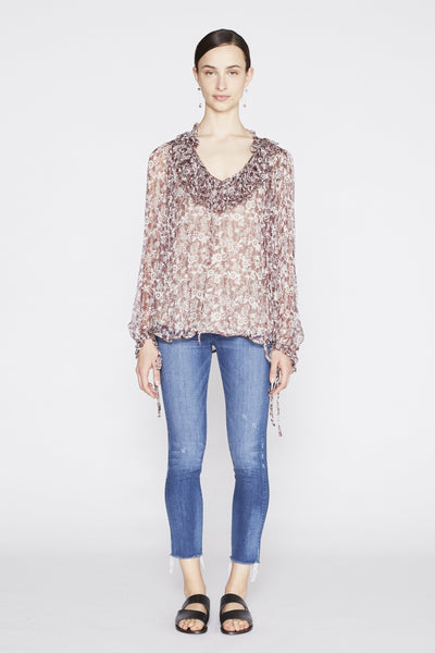 *Pre-order* Valerie Silk Top - Burgundy