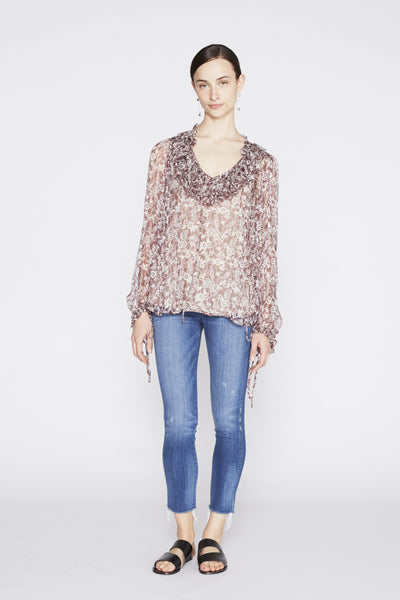 *Pre-order* Valerie Silk Top - Burgundy