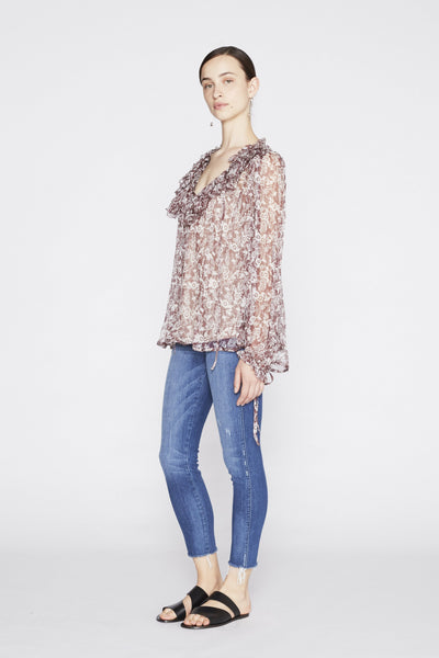 *Pre-order* Valerie Silk Top - Burgundy