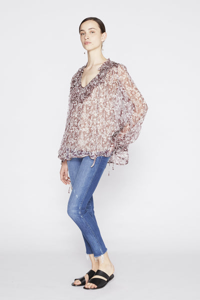 *Pre-order* Valerie Silk Top - Burgundy