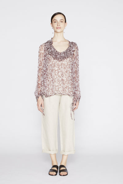 *Pre-order* Valerie Silk Top - Burgundy
