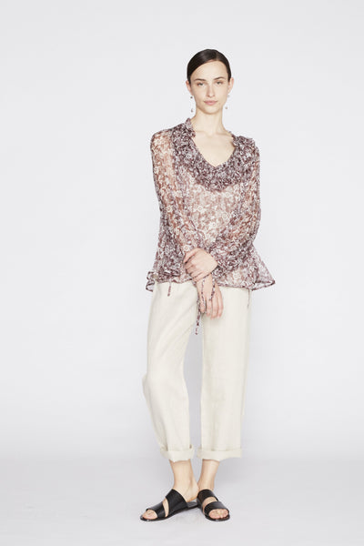 *Pre-order* Valerie Silk Top - Burgundy