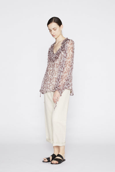 *Pre-order* Valerie Silk Top - Burgundy