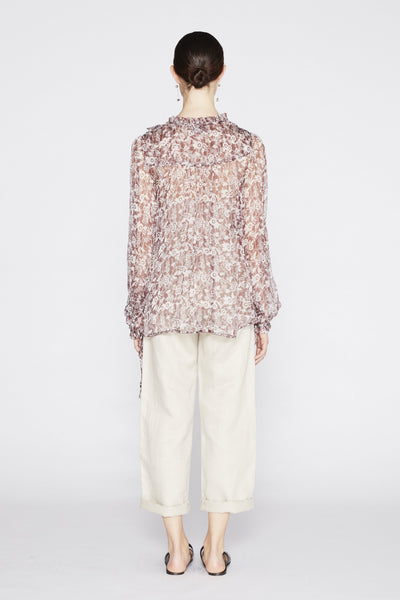 *Pre-order* Valerie Silk Top - Burgundy